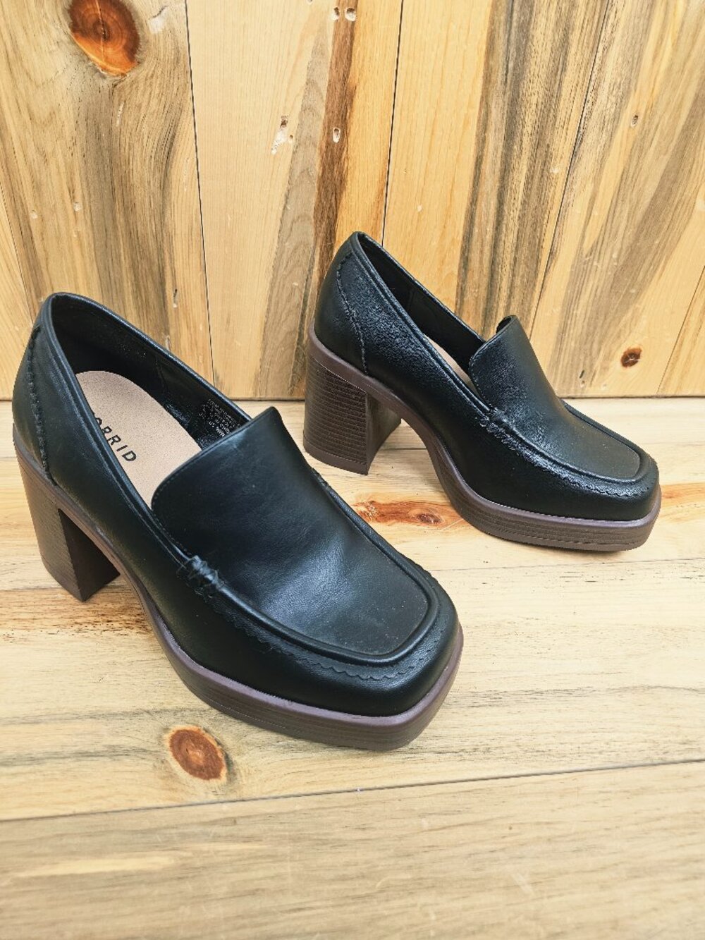 TORRID Y2K Black Chunky Platform Loafers Size 9WW ~ NEW!